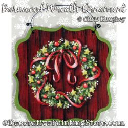 Barnwood Wreath Ornament (Christmas Wreath) Painting Pattern DOWNLOAD - Chris Haughey
