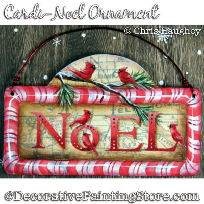 Cardi-Noel Ornament (Cardinal Bird) Painting Pattern DOWNLOAD - Chris Haughey
