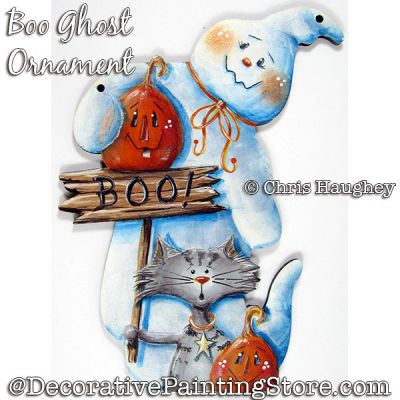 Boo Ghost Ornament Painting Pattern PDF DOWNLOAD - Chris Haughey