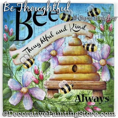Be Thoughtful Plaque Painting Pattern DOWNLOAD - Chris Haughey