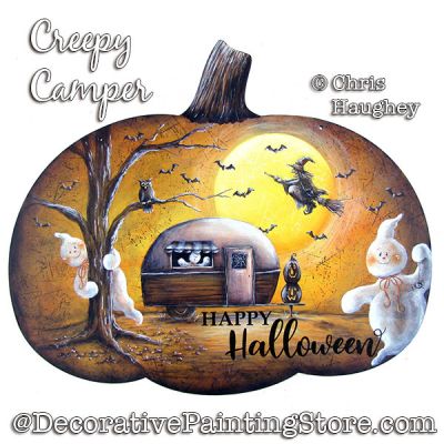 Creepy Camper Pumpkin Sign Painting Pattern PDF DOWNLOAD - Chris Haughey
