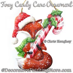 Foxy Candy Cane Ornament Painting Pattern DOWNLOAD - Chris Haughey