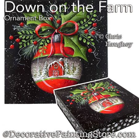 Down on the Farm Ornament Box Painting Pattern PDF DOWNLOAD - Chris Haughey