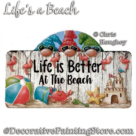 LIfes a Beach Welcome (Gnome) Painting Pattern PDF DOWNLOAD - Chris Haughey