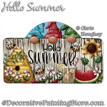 Hello Summer Welcome (Gnome) Painting Pattern PDF DOWNLOAD - Chris Haughey
