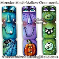 Monster Mash-Mallow Ornaments Painting Pattern PDF DOWNLOAD - Chris Haughey