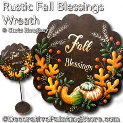 Rustic Fall Blessing Wreath Painting Pattern PDF DOWNLOAD - Chris Haughey