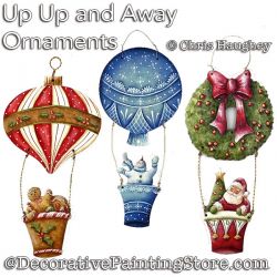 Up Up and Away Hot Air Balloon Ornaments Painting Pattern PDF DOWNLOAD - Chris Haughey