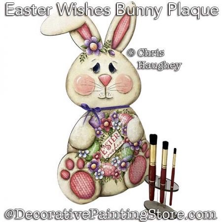 Easter Wishes Bunny Plaque Painting Pattern PDF DOWNLOAD - Chris Haughey