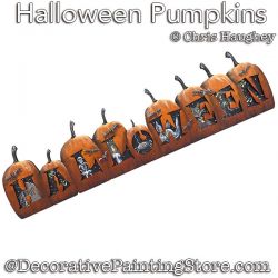 Halloween Pumpkins Overlay Plaque Painting Pattern PDF DOWNLOAD - Chris Haughey