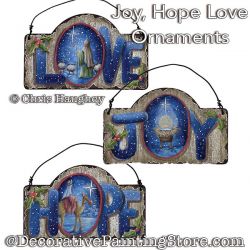 Joy Hope Love Ornaments Pattern PDF DOWNLOAD - Chris Haughey