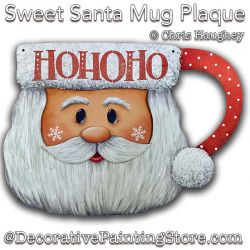 Sweet Santa Mug Plaque Painting Pattern PDF DOWNLOAD - Chris Haughey