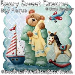 Beary Sweet Dreams Boy Plaque Pattern PDF DOWNLOAD - Chris Haughey