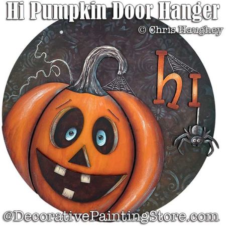 Hi Pumpkin Door Round Painting Pattern PDF DOWNLOAD - Chris Haughey