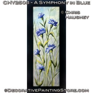 A Symphony in Blue - Bachelor's Buttons Painting Tutorial with Video - Chris Haughey