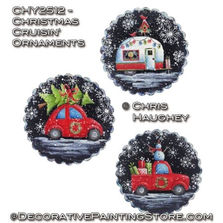 Christmas Cruisin' Ornaments Painting Pattern PDF DOWNLOAD - Chris Haughey