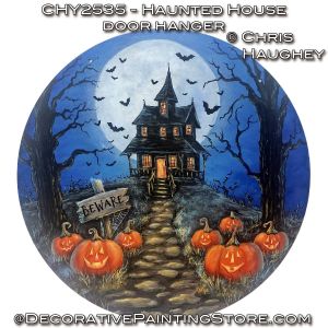 Haunted House Door Hanger Painting Pattern PDF DOWNLOAD - Chris Haughey