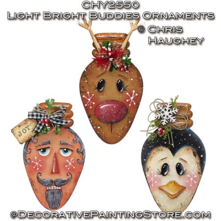 Light Bright Buddies Ornaments Painting Pattern - Chris Haughey