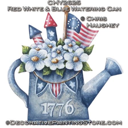Red White and Bloom Watering Can Ornament Painting Tutorial - Chris Haughey