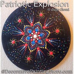 Patriotic Explosion Dotted Mandala Painting Pattern PDF DOWNLOAD - Julie Cloud
