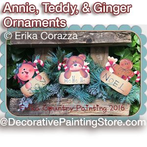 Annie Teddy & Ginger Ornaments  - Erika Corazza - PDF DOWNLOAD