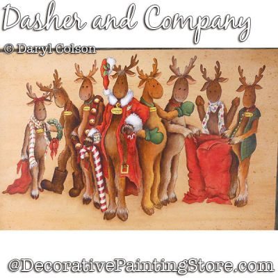 Dasher and Company (Reindeers) Painting Pattern PDF DOWNLOAD - Daryl Colson