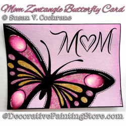 Mom Zentangle Butterfly Greeting Card Painting Pattern PDF DOWNLOAD - Susan Cochrane