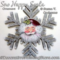 Sno Happy Santa Snowflake Painting Pattern PDF DOWNLOAD - Susan Cochrane