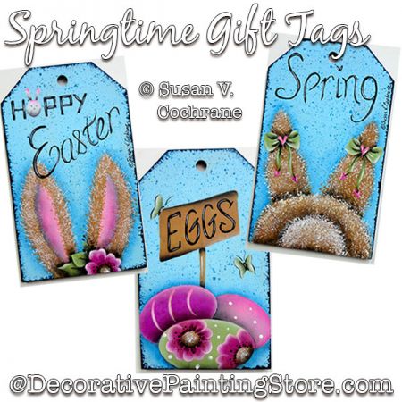 Springtime Gift Tags Painting Pattern PDF DOWNLOAD - Susan Cochrane