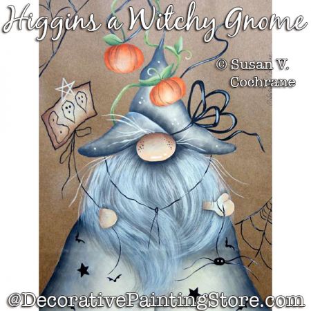 Higgins the Witchy Gnome Painting Pattern PDF DOWNLOAD - Susan Cochrane