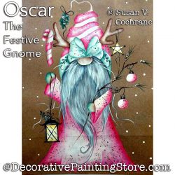 Oscar the Festive Gnome Painting Pattern PDF DOWNLOAD - Susan Cochrane