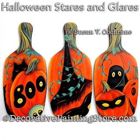 Halloween Stares and Glares Painting Pattern PDF Download - Susan Cochrane