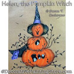 Helen the Pumpkin Witch Painting Pattern PDF DOWNLOAD - Susan Cochrane