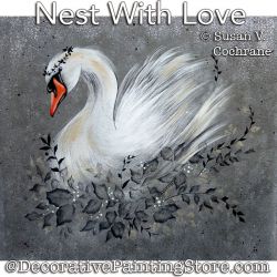 Nest with Love (Swan) Painting Pattern PDF DOWNLOAD - Susan Cochrane