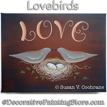 Lovebirds Painting Pattern PDF DOWNLOAD - Susan Cochrane