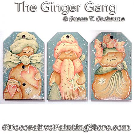 The Ginger Gang Tag Ornaments Painting Pattern PDF DOWNLOAD - Susan Cochrane