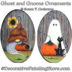 Ghost and Gnome Ornaments PDF Painting Pattern - Susan Cochrane