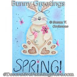 Bunny Greetings Painting Pattern PDF DOWNLOAD - Susan Cochrane