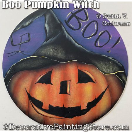 Boo Pumpkin Witch Painting Pattern - Susan Cochrane