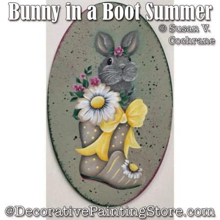 Bunny in a Boot Summer Painting Pattern - Susan Cochrane