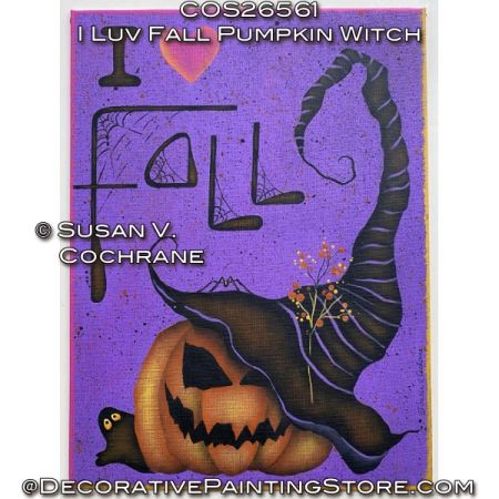 I Love Fall Halloween Witch Painting Pattern - Susan Cochrane