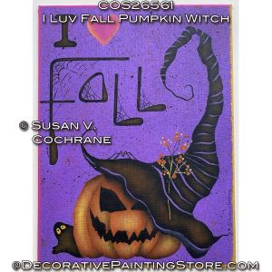 I Love Fall Halloween Witch Painting Pattern - Susan Cochrane
