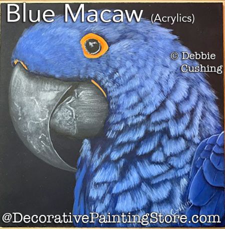 Blue Macaw (Acrylic) Painting Pattern Download - Debbie Cushing