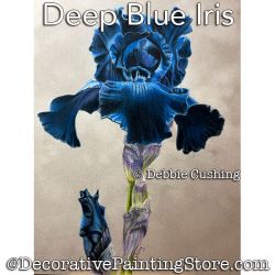 Deep Blue Iris (Colored Pencil) Painting Pattern Download - Debbie Cushing