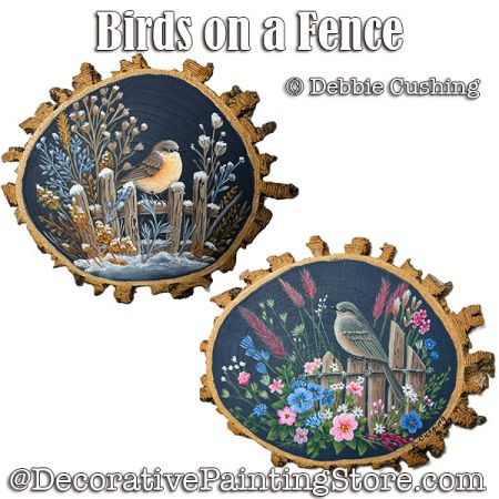 Birds on a Fence (Acrylic) Painting Pattern Download - Debbie Cushing
