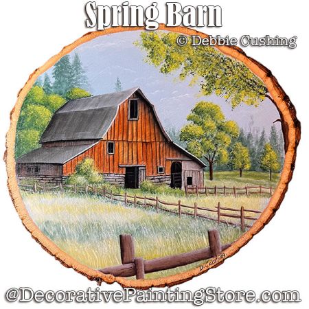Spring Barn (Acrylic) Painting Pattern Download - Debbie Cushing