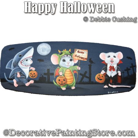 Happy Halloween Mice (Acrylic) Painting Pattern Download - Debbie Cushing