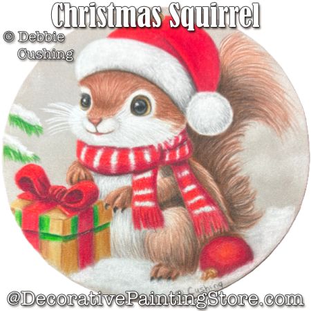 Christmas Squirrel (Colored Pencil) Painting Pattern  - Debbie Cushing