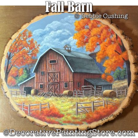 Fall Barn (Acrylic) Painting Pattern Download - Debbie Cushing