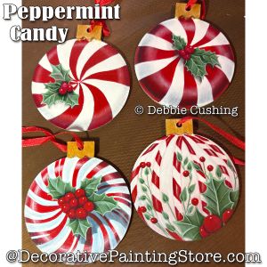Peppermint Candy Ornaments (Acrylic) Painting Pattern - Debbie Cushing